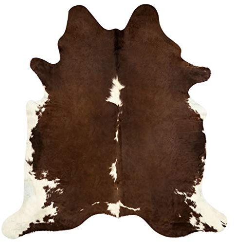 Tidyard Rindlederteppich Kuhfellteppich Kuhfelleingangsteppich 150 x 170 cm für einzigartigen Look verwenden,Wandteppich Fellteppich Bettvorleger Deko Wohnzimmerteppich,Echtes Kuhfell,Leder:100%