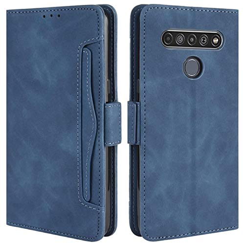 HualuBro Handyhülle für LG K51S Hülle, LG K41S Hülle Leder, Flip Case Cover Stoßfest Klapphülle Handytasche LederHülle Schutzhülle für LG K51S Tasche (Blau)