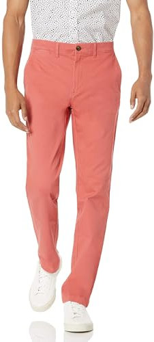 Amazon Essentials Pantalon Chino Extensible, Style décontracté, Coupe Slim Homme, Rouge Framboise, 36W / 30L