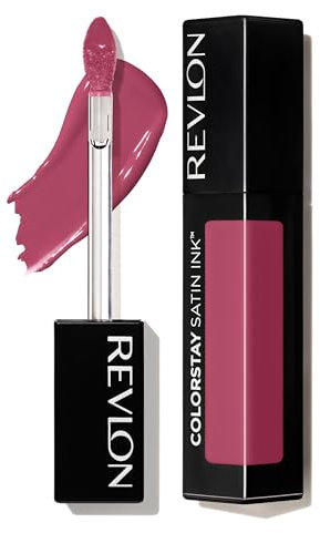 REVLON ColorStay Satin Ink, Pintalabios Líquido Permanente con Acabado Satinado, Fórmula Hidratante con Aceite de Grosella Negra, De Larga Duración, 5ml, Tono 010 Your Majesty