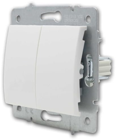 Botón pulsador empotrable doble LOGI blanco