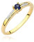 Damen Ring 585 14k Gold Gelbgold echt Saphir Edelstein Diamanten Brillanten