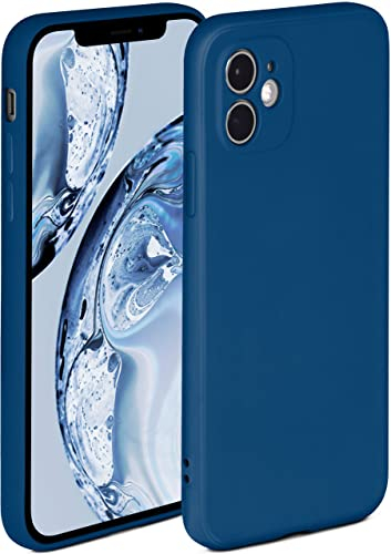 ONEFLOW Soft Case für iPhone 12 mini Hülle aus Silikon mit Kameraschutz, Silikonhülle mit erhöhtem Schutz fürs Display, Backcover Schutzhülle, weiche Handyhülle, Blau