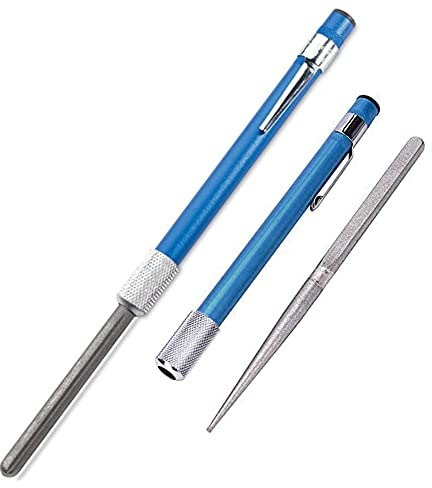 1 PCS Retractable Knife Sharpener, BravOne 3 in 1 Portable Diamond Knife Sharpening Steel Rod Pen Shape Knife Sharpening Stick for Kitchen Knife, Fish Hook, Outdoor Exploration