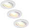 HCFEI 3er set LED Einbaustrahler Dimmbar Weiß Schwenkbar 3W flach 230V Einbau-Spot Strahler Einbauspot, 68-75 mm Bohrloch (Warmweiß 3000K)