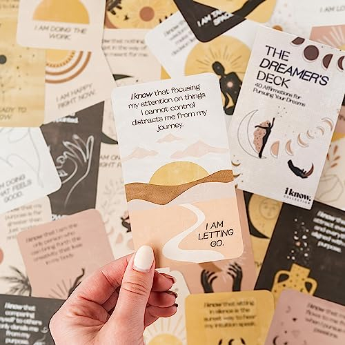 I Know Collection Affirmationskarten - Positive Affirmationskarten mit selbststärkenden Zitaten - Motivationskarten für Frauen und Männer - Ermutigungskarten für Positives Denken, Achtsamkeit - 40