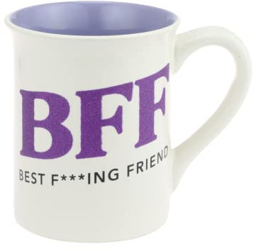 Enesco Our Name is Mud BFF Best Friend Glitzer-Kaffeetasse, 473 ml, mehrfarbig