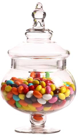 FCQLFYF Vaso Di Vetro Con Coperchio,Vaso Di Caramelle,Barattoli Di Conservazione,Barattoli Di Conservazione Alimenti,Per Matrimonio, Casa, Cibo, Buffet, Cookie, Cucina E Feste