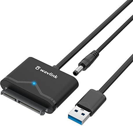 USB 3.0 to SATA III Hard Drive Adapter Cable, 5Gbps SATA to USB 3.0 Converter/Connector for 2.5 HDD/SSD & 3.5 HDD with 12V/2A Power Adapter, UASP, TRIM, S.M.A.R.T, Auto-sleep Mode, Max 18TB