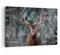 Wandbilder Dekoration Wohnzimmer Hirsch Hirsch Winter Bilder auf Leinwand 120x80cm Leinwandbild Schlafzimmer Küche Deko Wand Kunstdruck Art Groß XXL Wanddeko Bild Wall Decor Canvas AA120x80-4998