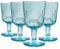 Bormioli Rocco Verres à vin Romantique - Floral décorée Boho Rouge Blanc Stemware Goblets - 320ml - Bleu - Paquet de 8