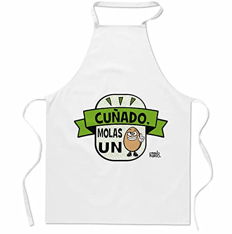 Regalo original y divertido. Delantal Cuñado molas un huevo