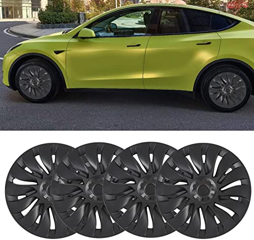 4 Stück Model Y Radabdeckung, 19 Zoll Radkappen Radnabenkappen, OEM Felgenschutzabdeckung, Ersatz Radkappen, Außenzubehör, Leistungssteigerung für Modell Y 2020 Bis 2023