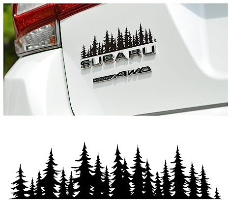 CGEAMDY Auto-Aufklebers Berg Aufkleber Baum Wald Vin, Berge Küste Auto Dekor, Berg Vinyl Aufkleber Aufkleber für Car, Pine Tree Forest Vinyl Aufklebers(Schwarz)