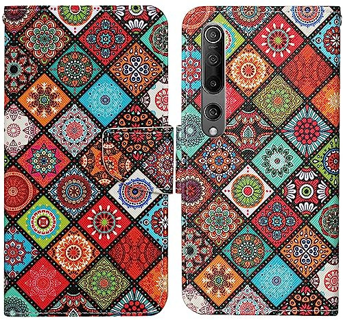 Verpotex Kompatibel mit Xiaomi Mi 10/ Mi 10 Pro Hülle, Premium Handyhülle Lederhülle Leder Klappbar Flip Case Magnet Wallet Kartenfach Klapphülle Schutzhülle Hülle Xiaomi Mi 10/ Mi 10 Pro (Ethnisch)