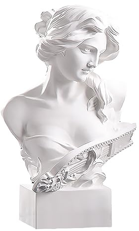 Midremer Griechische Statue der musikalischen Göttin, Klassische römische Kopfbüste, griechische Mythologie, Skulptur, Statue, Kunstharz, für Wohnzimmer, Zuhause, Büro, Bücherregale, Schlafzimmer