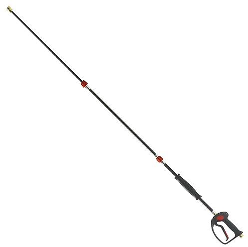 Profi Teleskoplanze | für Kärcher Kränzle Hochdruckreiniger | bis 220 bar | inkl. Hochdruckpistole und Düse | M22x1,5 AG x Schnellkupplung 1/4 | Strahlrohr Lanze