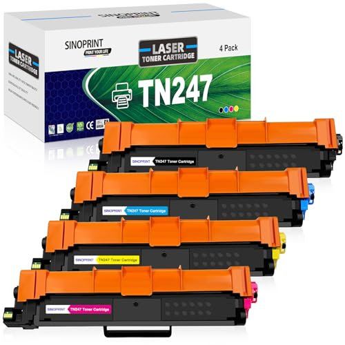 SINOPRINT TN-247 TN-243CMYK Tonerkartuschen Ersatz für Brother TN247 TN243 für DCP-L3510CDW DCP-L3550CDW HL-L3210CW L3230CDW L3270CDW MFC L3710CW L3750CDW L3770CDW