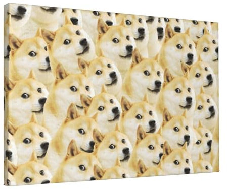 Wandbild Mr Doge Meme Bild Gemälde auf Leinwand Wandkunst Moderne Wandkunst für Schlafzimmer Heimdekorationen fertig zum Aufhängen 30 x 45 cm