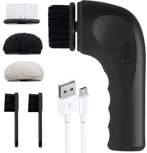 Polissoir à chaussures, polisseuse électrique portable, brosse de nettoyage de chaussures électrique et kit d'entretien pour chaussures en cuir, kit de cirage pour chaussures en cuir pour hommes et