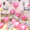 Jangostor 60 Palloncini in Foil a Forma di Cuore, 25cm Rosa & Argento, Mylar per San Valentino, Compleanno, Fidanzamento, Festa di Nozze