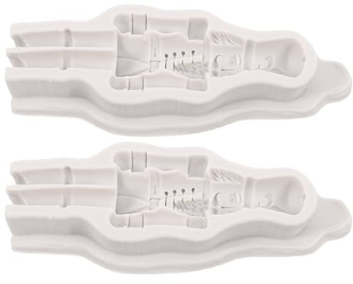 PRETYZOOM 2pcs Christmas Nutcracker Soldier Mold Mould for Crafts Easy Demoulding Flexible Design for Holiday Ornaments and Decorations
