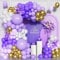 150Pcs Purple Balloon Arch Kit, Deep Purple White Metallic Gold Party Balloons Garland Kit for Birthday Bridal Baby Shower Congratulations Wedding Anniversary Party Decorations Supplies