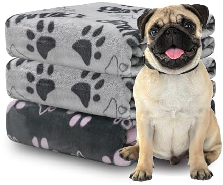 Gowyeg 1 Pack 3 Hundedecke Sofa, Weiche Fleece Waschbar, Flauschig, Katzendecke Haustierdecke for für Kleine Mittlere Hunde Katzen, Sofaschoner, 110x80cm