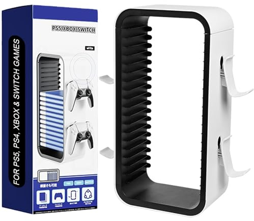 MatoSan Torre de Discos para PS5 PS4 Xbox Nintendo Switch Juegos Memoria 18 Juegos Accesorios para Consola Playstation 5 Juegos Que ahorran Espacio Soporte para Juegos con Soporte para Controlador