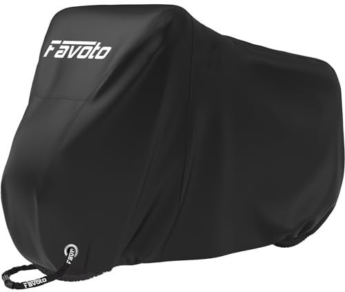 Favoto Bike Cover Waterproof Outdoor - Bicycle Covers for 1 or 2 Bikes Outside Storage Rain Dust Sun Wind Proof with Lock Hole Storage Bag for Ebike Mountain Road Electric Bike