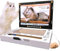L&W BROS. Karton Katzenkratzer 3-in-1 Katze Laptop Spielzeug mit flauschiger Maus & Glocke Ball Wellpappe Katzenkratzpad für Katzen
