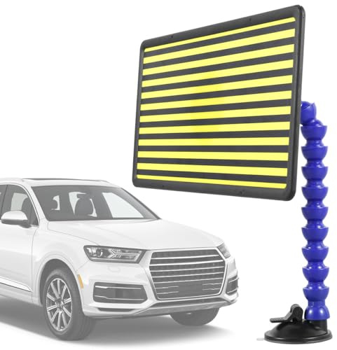 Sutowe Outils de réparation de bosses sans peinture avec support réglable et base ventouse, outil de test à rayures jaunes pour carrosserie de voiture (bleu)