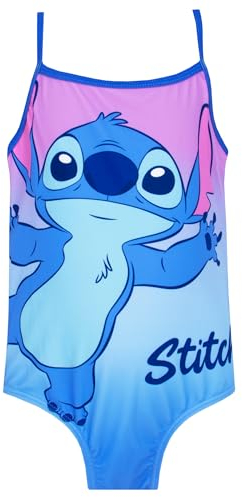 Disney Costume da Bagno Lilo e Stitch | Stitch Costume Piscina Bambina | Ragazze Costumi da Bagno Intero | Blu 8-9 Anni