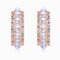 Multi-Farben Kristall oval Reifen Ohrringe für Frauen 925 Sterling Silber Post kleine Perle CZ Strass Reifen Ohrringe für Frauen (Rosegold)