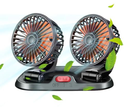 Ventilateur de Voiture Électrique à Double Tête Réglable - USB Rotatif à 360 Degrés pour Tableau de Bord, Camion, Berline, Pi