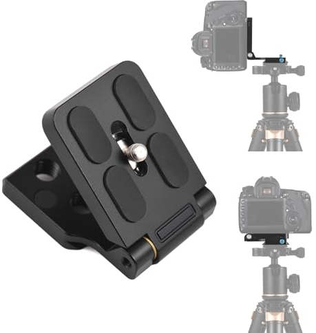 Andoer Quick Release Plate Folding L Shape Camera L Bracket Horizontal Vertical Switching Aluminum Alloy with 1/4 Screw for Canon Nikon Sony DSLR Camera