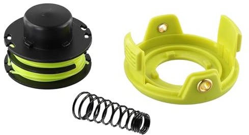 Bobine de fil pour débroussailleuse Ryobi RAC118 RLT3525S, 1,2 mm x 8,4 m de rechange, débroussailleuse, bobine de débroussailleuse avec couvercle et ressort (RAC119 x 3)