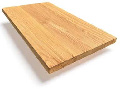 Tischplatte aus massiver Eiche mit geraden Kanten, geölt, 4cm stark, Holzplatte, Tischplatte aus Eichenholz, Tischplatte (80x80cm)