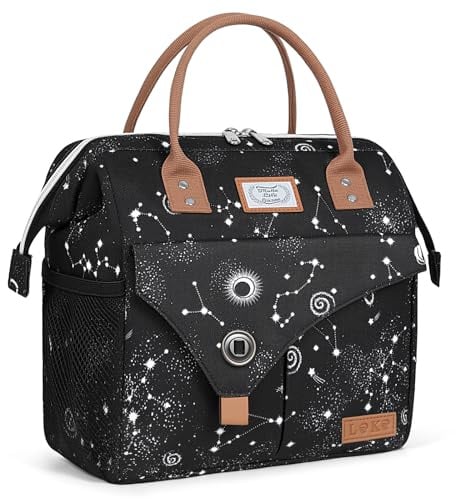 Lekesky 10L Insulated Lunch Bag for Women for Work Lunch Tote, Grey (Constellation, 10L)