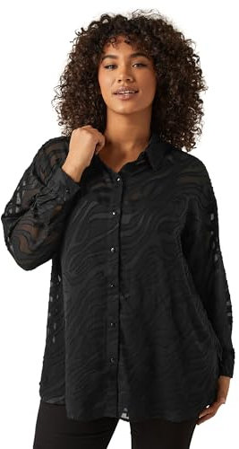 EVANS Curve Burnout Shirt - Women's - Plus Size Curve Black