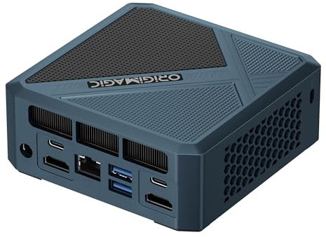 origimagic Mini PC N1, processore Ryzen 7 5825U (fino a 4,5 GHz), 32 GB di RAM DDR4, SSD PCIe 3.0 da 1 TB, mini computer desktop, display quadruplo 4K a 60 Hz / RJ45 LAN/WiFi 6E / BT5.2 / OS 11 PRO