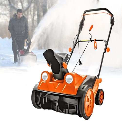 2400W Electric Snow Shovel, Electric Snow Plow, Hand-pushed Snow Blower 8m Throwing Distance, Telescopic Adjustment Snow Shovel Blower, Cleaning Width 46CM, 0-3500r/min Snow Clearing Equipme