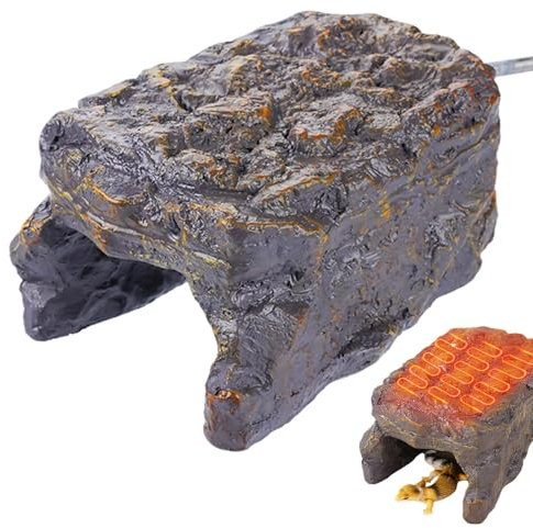 Reptilien - Wärmehöhle, Wärmesteine | Reptilien, Tankzubehör, Lebensraumdekoration, Heizstein für Eidechsen, Schlangen, Geckos, Sichere Reptilienhöhle
