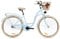 Goetze Style 28 Zoll Damen Citybike, Tiefeinsteiger, 1-Gang Rücktrittbremse, LED-Beleuchtung, Gepäckträger, Komfortsattel, Schutzbleche, Rattankorb mit Stoffeinsatz, Hollandrad für Stadt & Einkauf!