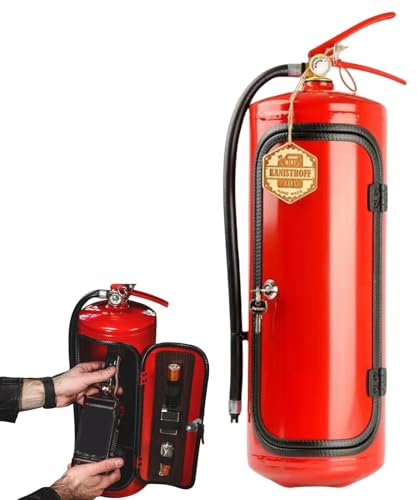 LUCKYKUN Estintore Minibar – Armadietto per vino a forma di estintore | Scatole portaoggetti per vino liquoroso | Decorazione desktop per armadietto del vino | Armadio creativo novità | Amanti degli