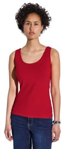 Street One Damen A322896 Basic Top in Unifarbe, Glory red, 44