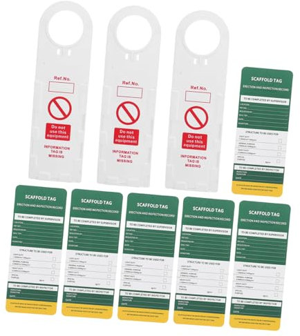 Didiseaon Equipment Maintenance Labels Weatherproof Scaffold Safety Tags Inspection Record Kit Ladder Tags for Compliance