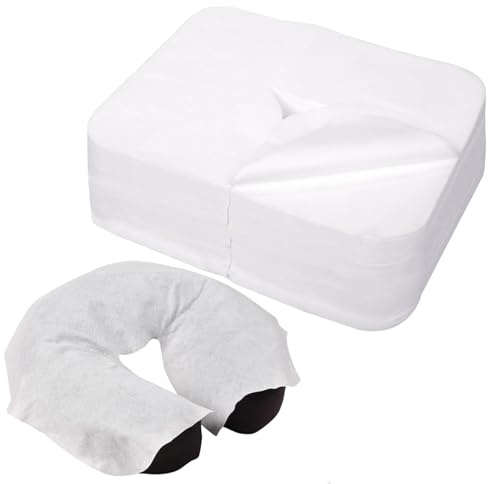 500 Stück Einweg-Gesichtswiegenabdeckungen - Medizinische Qualität, SPA-Gesichtsstützenabdeckungen Kopfstützenabdeckungen für Massagetische Massagestühle 15,7 x 11,8 Zoll / 40 x 30 cm (Weiß)