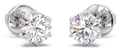 Diamant-Ohrstecker, 14 Karat Weißgold, IGI-zertifiziert, im Labor hergestellte Diamanten, echte 585er Goldohrringe als Geschenk für Männer und Frauen, 1/2 Karat, 0.50 CTTW F-G Color, VS Clarity
