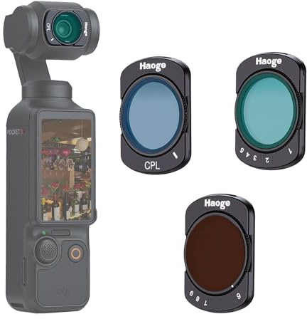 Haoge Pocket 3 Filtro UV magnetico per DJI Osmo Pocket 3 Creator Combo, filtro protettivo per lenti multistrato, accessori leggeri per action camera (ND2-32+ND64-512+CPL)